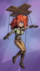  ai_art animated animated_eyes_only animated_gif belt body_control boots clothed dancing female_only femsub fingerless_gloves gloves happy_trance human_puppet looking_at_viewer nomad_of_nowhere pants puppet puppetization red_hair shirt simple_background skout smile solo spiral spiral_eyes spiralwash_eyes symbol_in_eyes zupern0va_(manipper) 