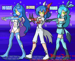  blue_hair boots breasts brokenteapot cynthia dark_magician_girl earrings expressionless female_only femsub glaceon glowing glowing_eyes green_eyes high_heels jewelry large_breasts leotard long_hair multiple_girls multiple_subs nintendo open_mouth personification pokemon pokemon_diamond_pearl_and_platinum princess princess_rosalina suicune super_mario_bros. yu-gi-oh! zangoose zombie_walk 
