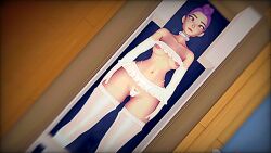 box braid breasts collar cover doll dollification expressionless female_only femsub kpop_demon_hunters lovedeath39 nipples nude packaged pink_eyes ponytail rumi_(kpop_demon_hunters) solo