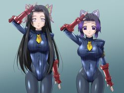 artist_request black_hair demon_slayer femsub happy_trance ji_yuuyuu kanae_kocho large_breasts long_hair shadaloo_dolls shinobu_kocho short_hair street_fighter