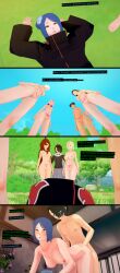  3d absurdres black_hair blonde_hair breasts brown_hair censored crotch_tattoo cyanstargazer dialogue doggy_style empty_eyes english_text female_pov femsub glasses heterosexual hinata_hyuuga ino_yamanaka karin_uzumaki konan large_breasts long_hair maledom mei_terumi_(naruto) multiple_girls multiple_subs naruto_(series) nipples nude outdoors pink_hair pov pov_sub purple_hair sakura_haruno sex short_hair tenten text tongue_out trees tsunade 