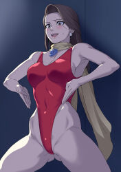 ace_attorney brown_eyes brown_hair earrings female_only femsub hai_(h81908190) haigure mia_fey necklace scarf sweat tagme