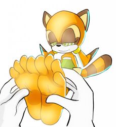  barefoot feet female_only femsub foot_focus foot_massage furry happy_trance marine_the_raccoon massage sketch sonic_the_hedgehog_(series) spiral_eyes symbol_in_eyes twintails zuneycat 