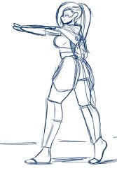  armor ass bangs breasts empty_eyes female_only femsub fire_emblem fire_emblem_fates gloves kagero large_breasts long_hair monochrome nintendo open_mouth ponytail simple_background sketch smile solo transparenttexture white_background zombie_walk 