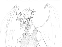 absurdres clothed dragon dragon_girl drool drwaffles femsub my_hero_academia open_mouth ryuko_tatsuma sharp_teeth short_hair simple_background sketch sparkle spiral tagme tongue tongue_out traditional white_background wings