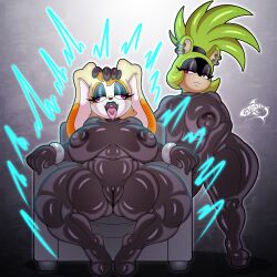  ahegao altered_common_sense animal_ears bodysuit breasts bunny_girl electricity femsub furry happy_trance huge_breasts hypnotized_hypnotist pussy renegade-157 smile sonic_the_hedgehog_(series) surge_the_tenrec symbol_in_eyes tech_control tenrec_girl tongue tongue_out vanilla_the_rabbit 