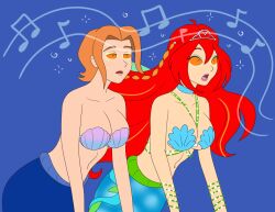  bloom_(winx_club) breasts christine_anderson dazed expressionless fairy_tale_police_department female_only femsub fish_girl hypnotic_audio hypnotic_music large_breasts leaning_forward long_hair mermaid multiple_girls open_mouth orange_hair plsgts red_eyes red_hair short_hair winx_club 