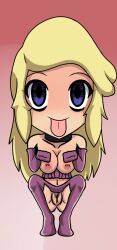 blonde_hair blush bottomless breasts chibi collar dog_pose empty_eyes female_only femsub garter_belt gloves happy_trance idpet large_breasts long_hair lucie_(alanwrecked) nude opera_gloves original panting pet_play squatting thighhighs tongue tongue_out topless