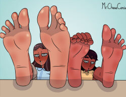 barefoot connie_maheswaran dark_skin drool feet female_only femsub foot_focus manip mother_and_daughter mr._chase_comix priyanka_maheswaran spiral_eyes steven_universe symbol_in_eyes watermark