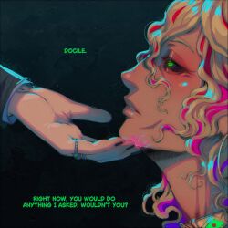 blackberreh collar distortion_(the_magnus_archives) elias_bouchard green_eyes hypnotic_eyes maledom malesub michael_shelley spiral_eyes the_magnus_archives