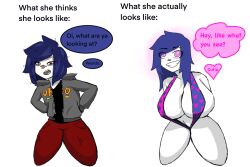  altered_common_sense altered_perception bimbofication blue_hair breast_expansion female_only original prostitution smolhedge unaware 