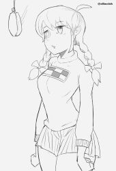 allbeatnik breasts drool empty_eyes female_only femsub large_breasts madotsuki open_mouth pocket_watch sketch solo yume_nikki