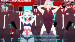 3d breasts cyberpunk_(series) cyberpunk_edgerunners english_text femsub lucy_(cyberpunk) nipples nude pengi13 rebecca_(cyberpunk) tagme tech_control text