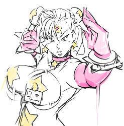  angry black_eyes bouncing_breasts bracelet breasts capcom chun-li collar earrings erect_nipples female_only femsub hair_buns hair_ornament heart huge_breasts id_card oppaotintin pasties short_hair sketch solo star_pasties street_fighter unhappy_trance wrist_band 