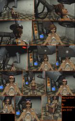 3d absurdres blendersama bottomless brain breasts brown_hair comic external_brain female_only femsub lobotomy nightmare_fuel nude open_head open_mouth overwatch short_hair tech_control text topless tracer unfocused_eyes wall_eyed