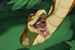 disney doesnotexist drool furry kaa kaa_eyes male_only maledom malesub open_mouth otter_boy ring_eyes snake the_jungle_book vore