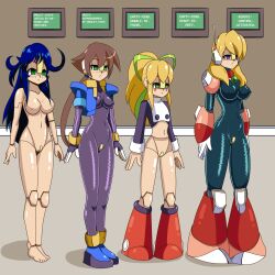  aile alia bottomless breasts convenient_censoring empty_eyes expressionless femsub idpet lime megaman_(series) megaman_x_(series) megaman_zx nude robot robot_girl roll saber_marionette_j talisman tech_control text topless 