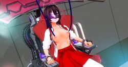  3d baldmen4 before_and_after bow brain_drain brown_eyes brown_hair cables chair corruption custom_maid_3d_2 drool empty_eyes female_only femsub injection japanese_clothing leggings long_hair restrained see-through sitting skirt solo tech_control topless visor wires x-ray 