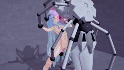  3d animated animated_gif blue_eyes blue_hair blush breasts censored corruption female_only femsub heart_eyes hypnotic_light koikatsu! long_hair mahiro_yukishiro multicolored_eyes multiple_girls navel nude open_mouth paon pink_eyes pubic_hair pussy_juice robotization sex_machine solo spread_legs straight-cut_bangs tears tech_control trembling vaginal very_long_hair virtual_youtuber 