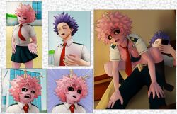  3d absurdres andelx bed before_and_after black_sclera body_control bottomless cell_phone clothed_sex comic empty_eyes expressionless femsub hanging_breasts hitoshi_shinso horns instant_loss light_skin lying maledom mina_ashido my_hero_academia nipples on_back open_clothes open_mouth outdoors penis phone pink_skin purple_eyes purple_hair school_uniform sex shirt short_hair shrunken_irises skirt socks squatting tagme tie vaginal yellow_eyes 