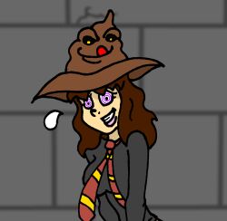 brown_hair femsub happy_trance harry_potter_(series) hermione_granger hypnotic_accessory long_hair pariahexilewrath ring_eyes sketch sorting_hat tie tongue tongue_out