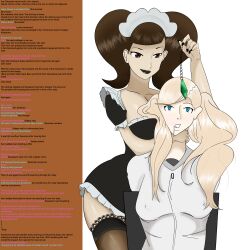 ann_takamaki blonde_hair blue_eyes caption crystal femsub maid persona_(series) persona_5 sadayo_kawakami simple_background tagme text