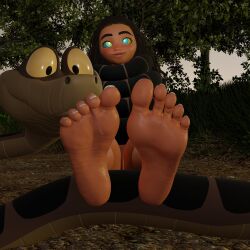  3d black_hair coils dark_skin disney feet femsub foot_focus foot_licking happy_trance hypno_ninja kaa kaa_eyes moana moana_(movie) snake the_jungle_book 