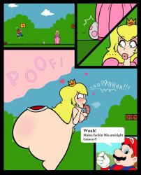  ass ass_expansion blonde_hair breasts comic crown earrings femsub happy_trance heart heart_eyes honalvin huge_ass jewelry mario meme nintendo nipples open_mouth princess princess_peach super_mario_bros. symbol_in_eyes text tongue tongue_out transformation yoshi yoshification 