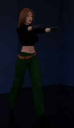 3d breasts brown_hair disney female_only femsub hypnotic_accessory kim_possible kim_possible_(series) large_breasts microchip solo tech_control theheckle zombie_walk