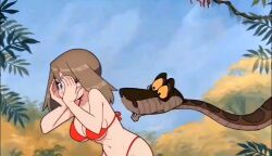 aged_up ai_art animated bikini disney femsub jungle kaa kaa_eyes maledom may nintendo pokemon resisting snake sound the_jungle_book video voice_acted