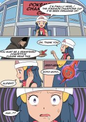  blue_hair clefla dawn_(pokemon) dialogue drool femsub hypnotic_accessory long_hair nintendo pokemon rotom tagme text 
