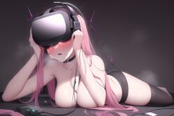  ai_art breasts long_hair pink_hair tech_control topless 