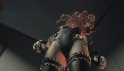  3d boots bow_tie breasts corruption dead_or_alive female_only femsub gloves leotard marie_rose miniskirt nemesis_alpha nightmare_fuel opera_gloves parasite rermodv resident_evil resident_evil_3_remake screenshot skirt small_breasts solo standing thighhighs video_game virus vore zombie_walk 