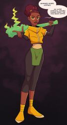  april_o'neil bimbofication black_eyes brown_hair dark_skin english_text femsub glasses hypno-potamus jacket magic maledom ponytail rise_of_the_teenage_mutant_ninja_turtles solo teenage_mutant_ninja_turtles wrenzephyr2 