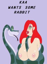 bottomless breasts coils dazed disney erect_nipples femsub hair_covering_one_eye hypnotic_eyes jessica_rabbit kaa kaa_eyes large_breasts long_hair maledom nipples nude red_hair snake the_jungle_book topless weirdoxs who_framed_roger_rabbit