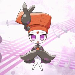  androgynous_dom androgynous_sub animated animated_gif blush chicken_pose dancing empty_eyes eye_color_change lucky777 meloetta mochi_dance nintendo pecharunt pokemon pokemon_(creature) pokemon_black_and_white pokemon_scarlet_and_violet possession purple_eyes smile 