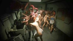  3d ass bare_shoulders bikini bikini_bottom bikini_top boots bow_tie crossover dead_or_alive death female_only femdom femsub gloves jill_valentine leotard marie_rose nemesis_alpha nightmare_fuel opera_gloves parasite rermodv resident_evil resident_evil_3_remake screenshot small_breasts standing thigh_boots thighhighs vore 