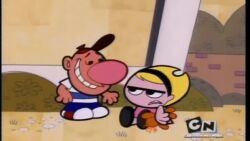 animated animated_gif billy_(grim_adventures) blonde_hair femsub maledom mandy_(the_grim_adventures_of_billy_and_mandy) possession short_hair smile the_grim_adventures_of_billy_and_mandy
