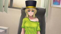 animated blonde_hair changer_(character) chien_vietnam femsub green_eyes nude original sound stepfordization top_hat trigger video virtual_youtuber voice_acted