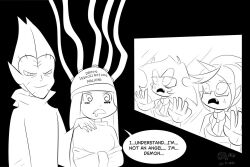 achthenuts corset_(panty_and_stocking) drool femsub helmet kneesocks maledom meme panty_and_stocking_with_garterbelt restrained scanty spiral_eyes stocking symbol_in_eyes tech_control text