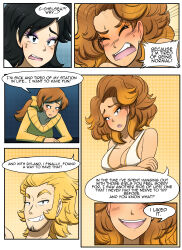 before_and_after betrayal black_hair blonde_hair brown_hair comic dress kobi94 large_breasts original text