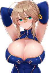 absurdres artoria_pendragon artoria_pendragon_(lancer) blonde_hair blush breasts cleavage coin empty_eyes fate/grand_order fate_(series) female_only femsub green_eyes icontrol_(manipper) large_breasts manip mitsukazu pendulum solo