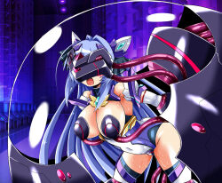  arms_behind_back blue_hair blush breast_sucking corruption doggy_style drool female_only femsub gloves kouyoku_senki_exs-tia leotard long_hair marina_katsuragi open_mouth opera_gloves pussy_juice restrained sex_machine solo sweat tech_control thighhighs tongue tongue_out topless tubes vaginal very_long_hair visor wide_hips zesuto 