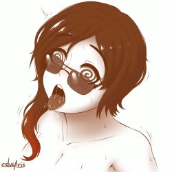  ahegao animated animated_eyes_only animated_gif blush brown_hair coco_adel cslucaris drool female_only femsub long_hair manip naughty_face open_mouth rwby simple_background sleepyowl_(manipper) solo spiral_eyes sunglasses sweat symbol_in_eyes tongue tongue_out topless white_background 