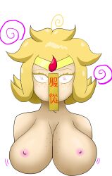  breasts female_only femsub jiangshi onorgasmic original solo standing standing_at_attention sunny_breeze_(onorgasmic) talisman 
