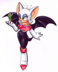  bat_girl bat_wings breasts cleavage crystal dazed expressionless female_only femsub furry gloves large_breasts manip rouge_the_bat self_hypnosis short_hair solo sonic_the_hedgehog_(series) tiechonortheal_(manipper) white_background white_hair wings 