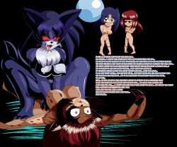  aware black_eyes blush chibi cowgirl_position crossed_arms dialogue drool english_text eye_color_change femsub furry futanari futasub idpet lei_(idpet) long_hair nude on_back open_mouth original purple_hair red_eyes red_hair sex text transformation werewolf werewolf_girl xiana_(niceguy) yellow_eyes 