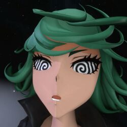  3d animated animated_gif femsub green_hair one_punch_man saiminsensei short_hair spiral_eyes tatsumaki_(one_punch_man) 