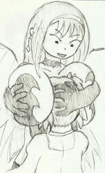 emerald_lazers female_only femdom femsub head_in_breasts homura_akemi hypnotic_breasts madoka_kaname puella_magi_madoka_magica