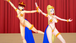  3d beatrix_amerhauser blonde_hair empty_eyes femsub harem_outfit persona_(series) persona_5 persona_5_royal red_hair sumire_yoshizawa takazumishan zom_100_zombie_ni_naru_made_ni_shitai_100_no_koto 